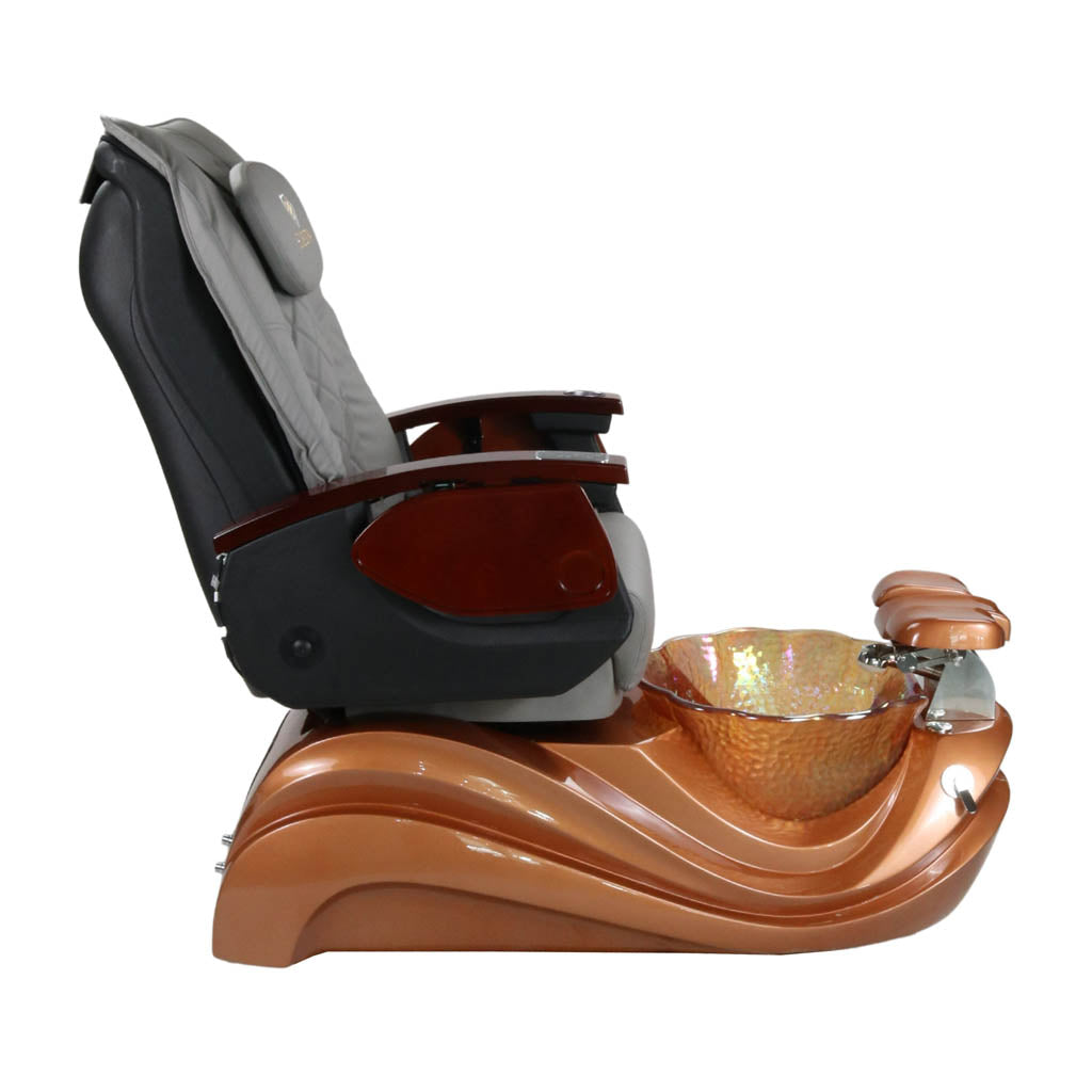 Pedicure Spa Chair - Phoenix Wood | Grey | Gold Pedicure Chair