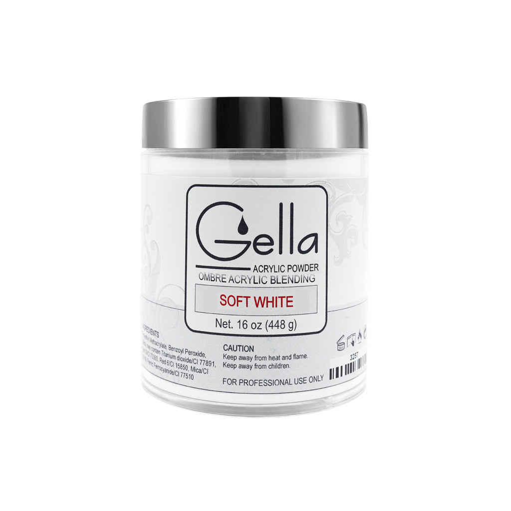 Ombre Acrylic Powder - Soft White 16oz Diamond Nail Supplies