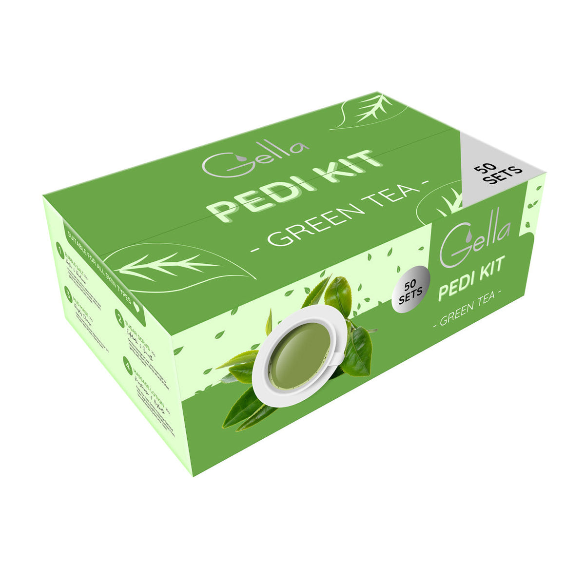 Buy Gella Pedi Pack 4 Steps - Green Tea 50 sets | Diamond Nail Supplies