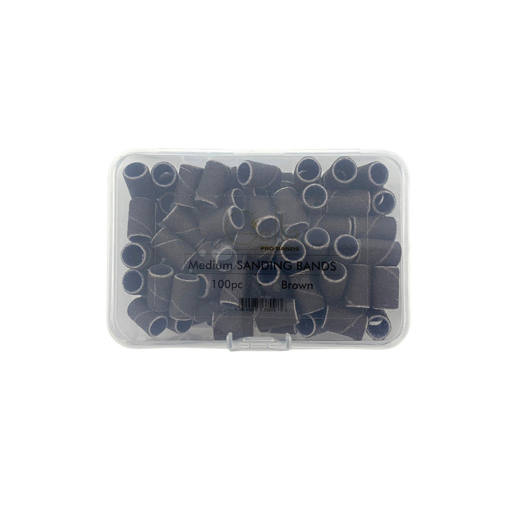GE Sanding Bands Medium Brown 100pc Diamond Nail Supplies