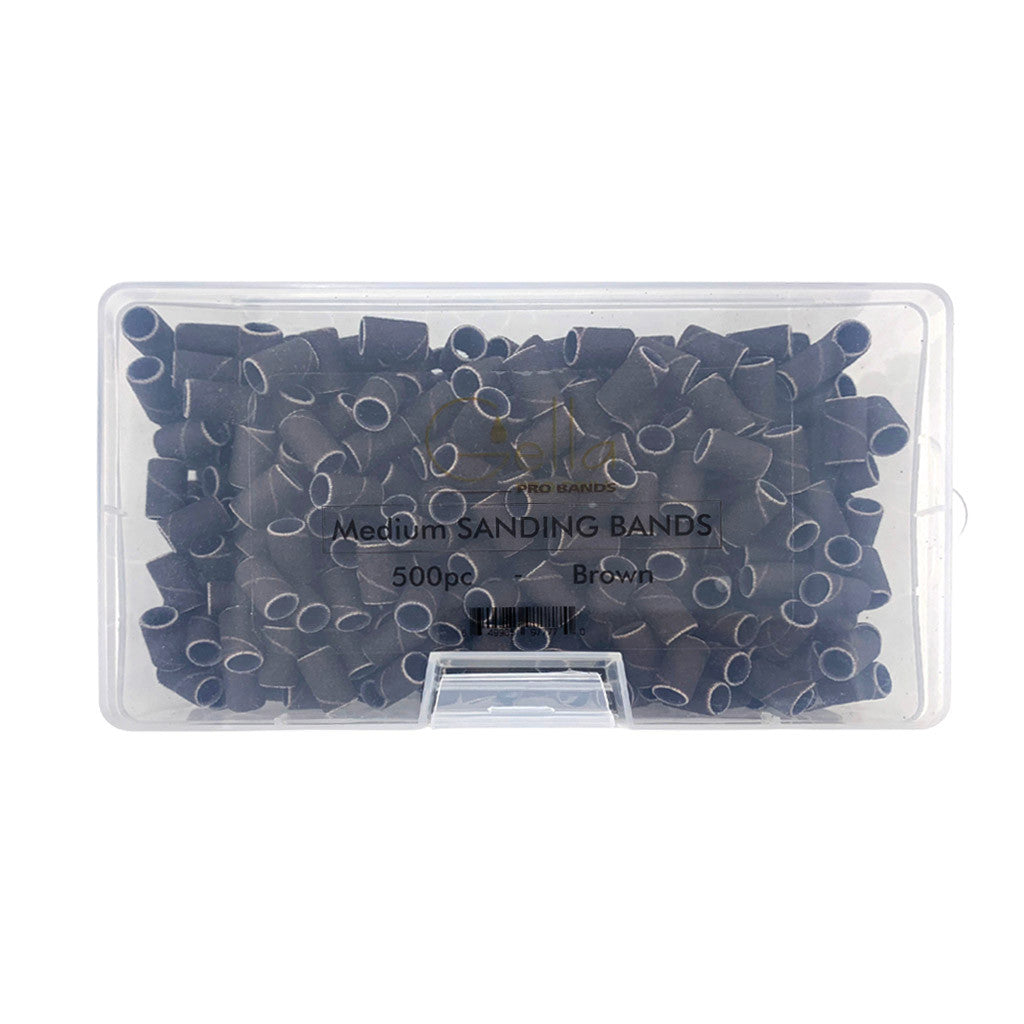 GE Sanding Bands Medium Brown 500pc Diamond Nail Supplies