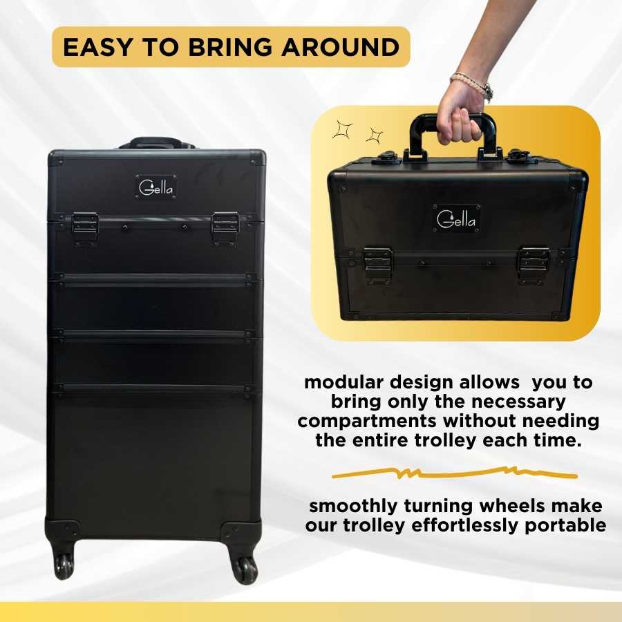 Nail Storage Trolley Case With Inserts