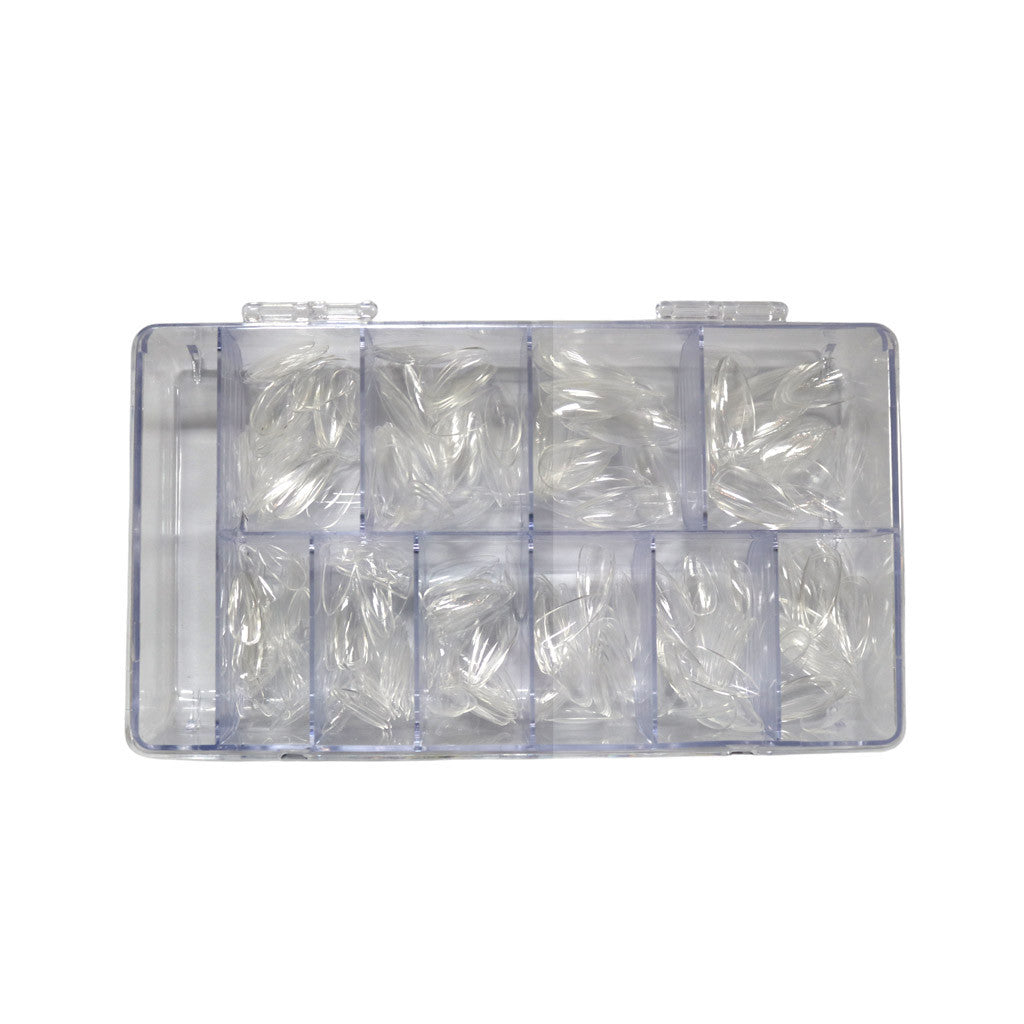 Gella Full Tips Almond Medium Clear 1-9 504pc Diamond Nail Supplies