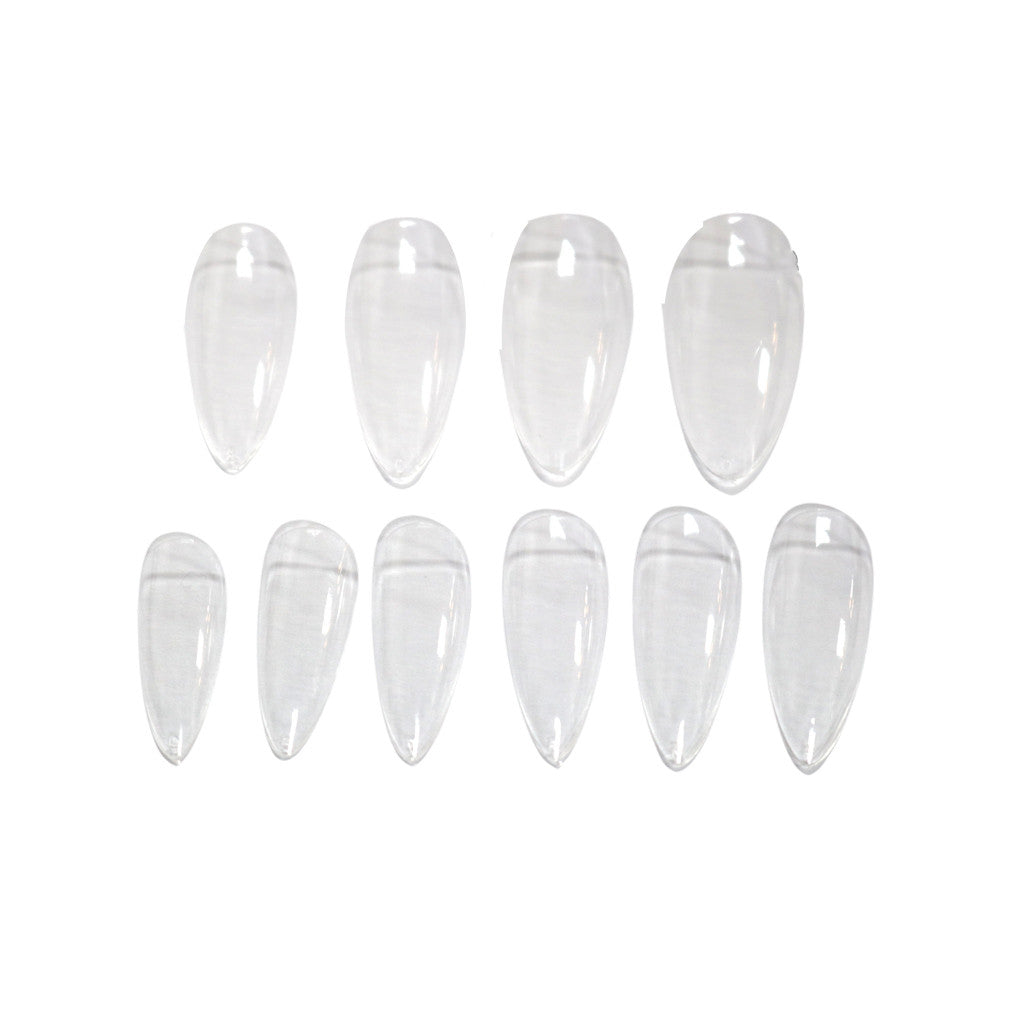 Gella Full Tips Almond Medium Clear 1-9 504pc Diamond Nail Supplies