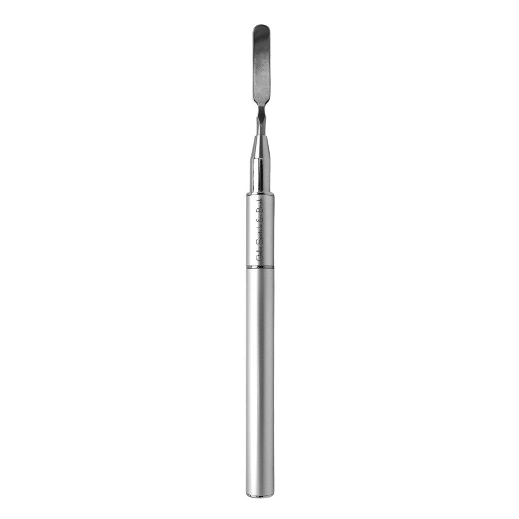 Silver Metal Short Gel Spatula & Gel Brush #10 Diamond Nail Supplies