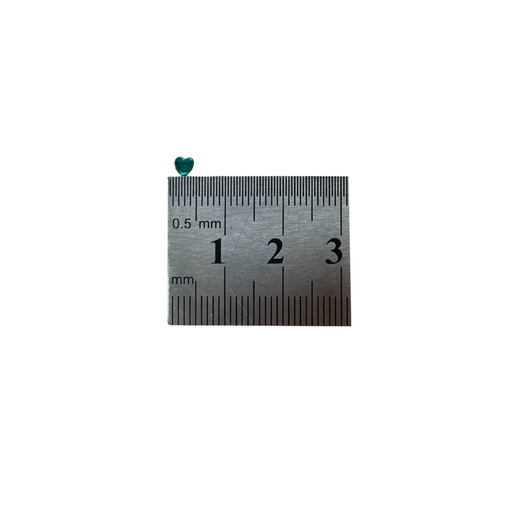 Rhinestone Heart Dark Green Diamond Nail Supplies
