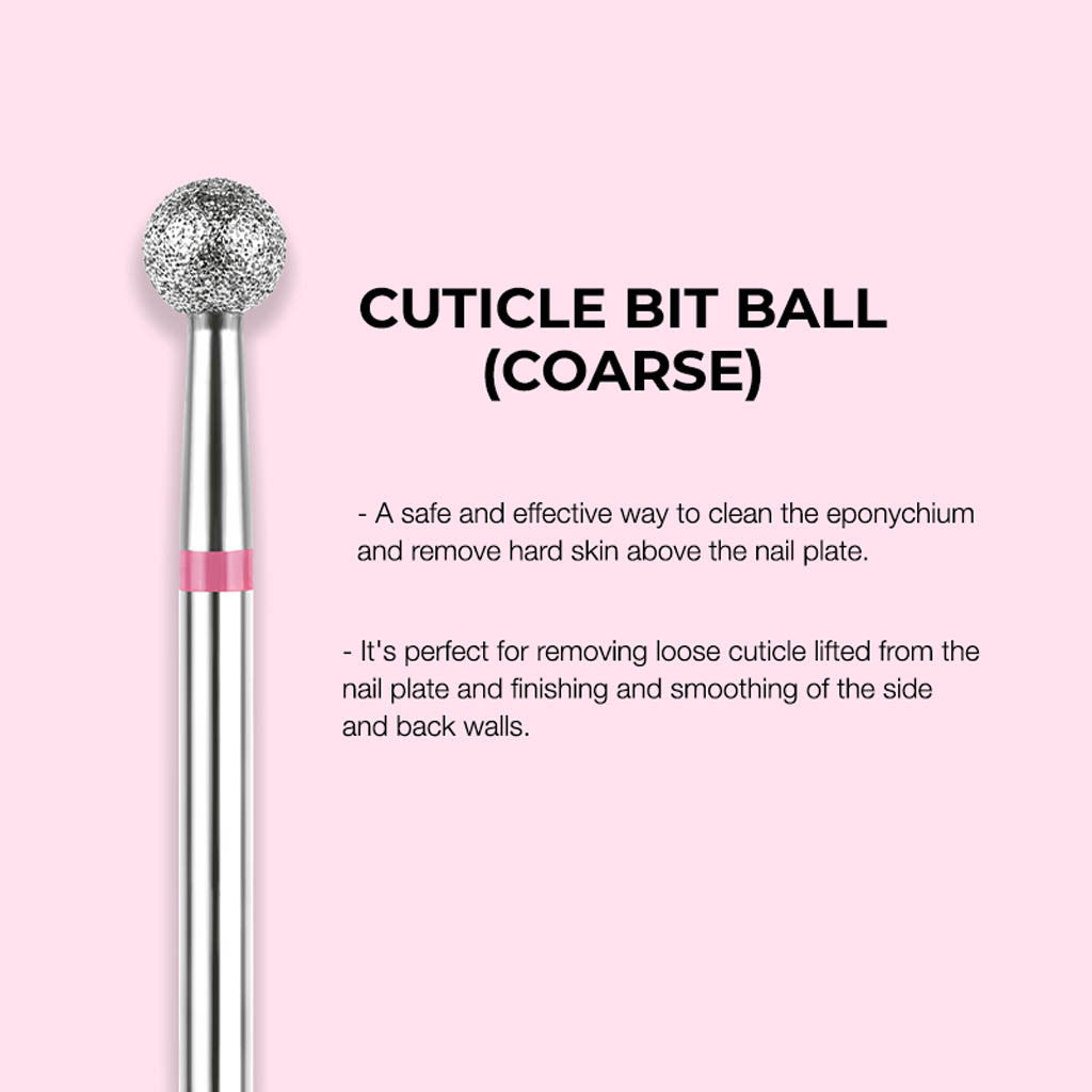 Drill Bit Cuticle Bit Ball Shape Coarse Silver 3/32" Diamond Nail Supplies