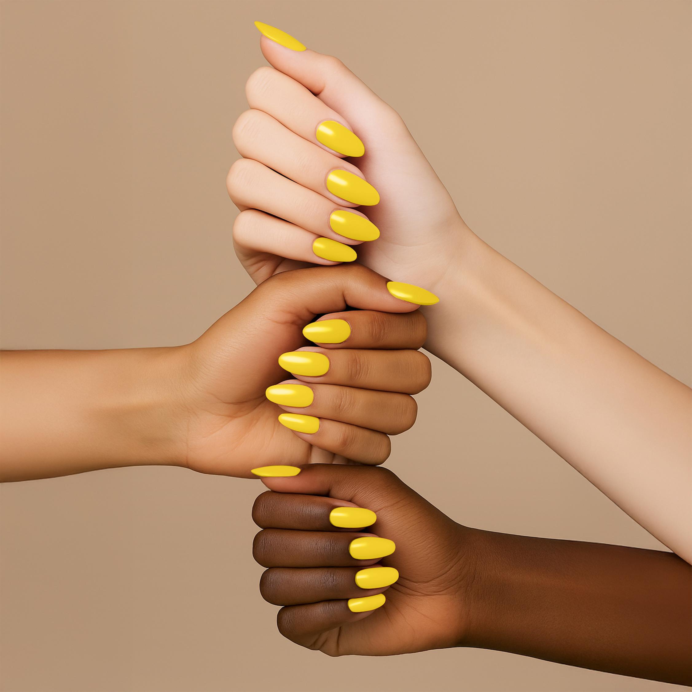 Swatch for Kiara Sky Gel Pro Gel Polish Lemon Sorbet HFG188. HEMA-free gel polish, 15 ml (0.5 fl oz), featured as a product for the Club Riviera collection.