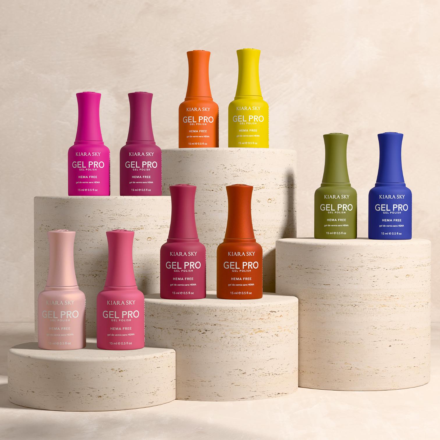 Kiara Sky Gel Pro Gel Polish Club Riviera . HEMA-free gel polish, 15 ml (0.5 fl oz), Includes HFG181-190