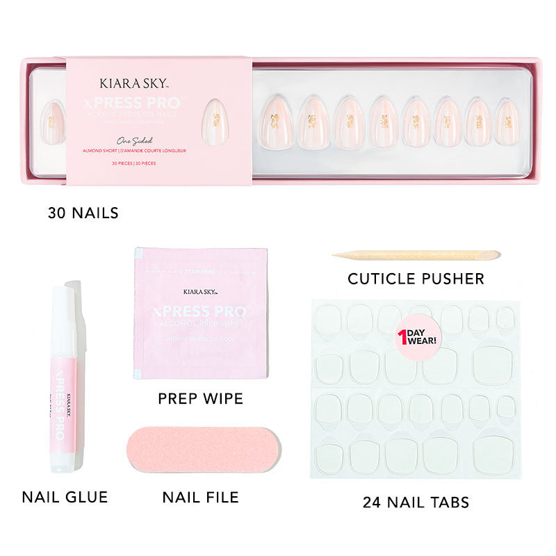 xPress Pro Press-On Nail Tips - XPAS03 One Sided Diamond Nail Supplies
