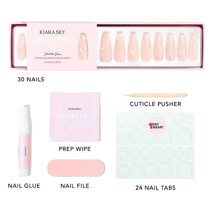 xPress Pro Press-On Nail Tips - XPCL01 Steal the Show Diamond Nail Supplies
