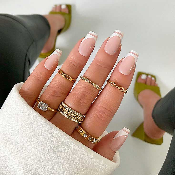 xPress Pro Press-On Nail Tips - XPCS06 Modern French Diamond Nail Supplies