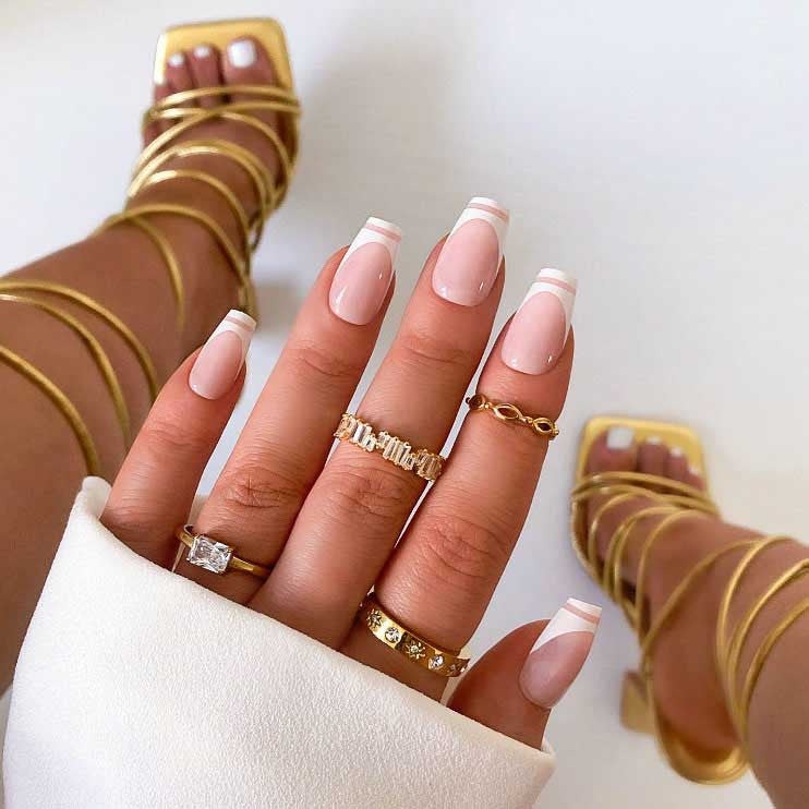 xPress Pro Press-On Nail Tips - XPCS06 Modern French Diamond Nail Supplies