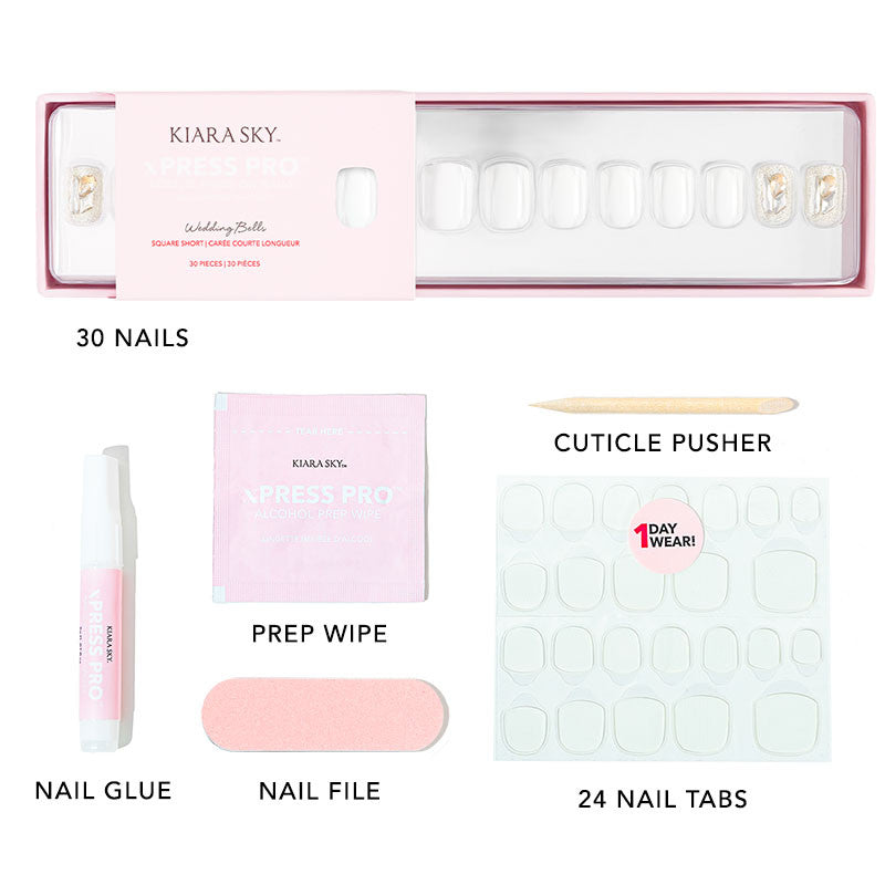 xPress Pro Press-On Nail Tips - XPSS01 Wedding Bells Diamond Nail Supplies