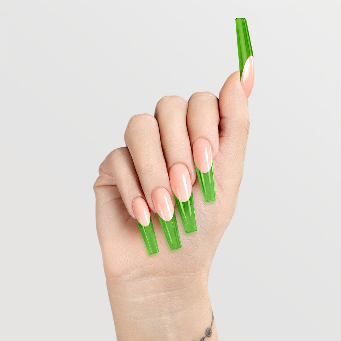 Swatch for Chaun Legend Glaze Gel Polish bottle Midori Sour LGG05 Professional gel polish, 15 ml (0.5 fl oz), featured in the Glaze Collection