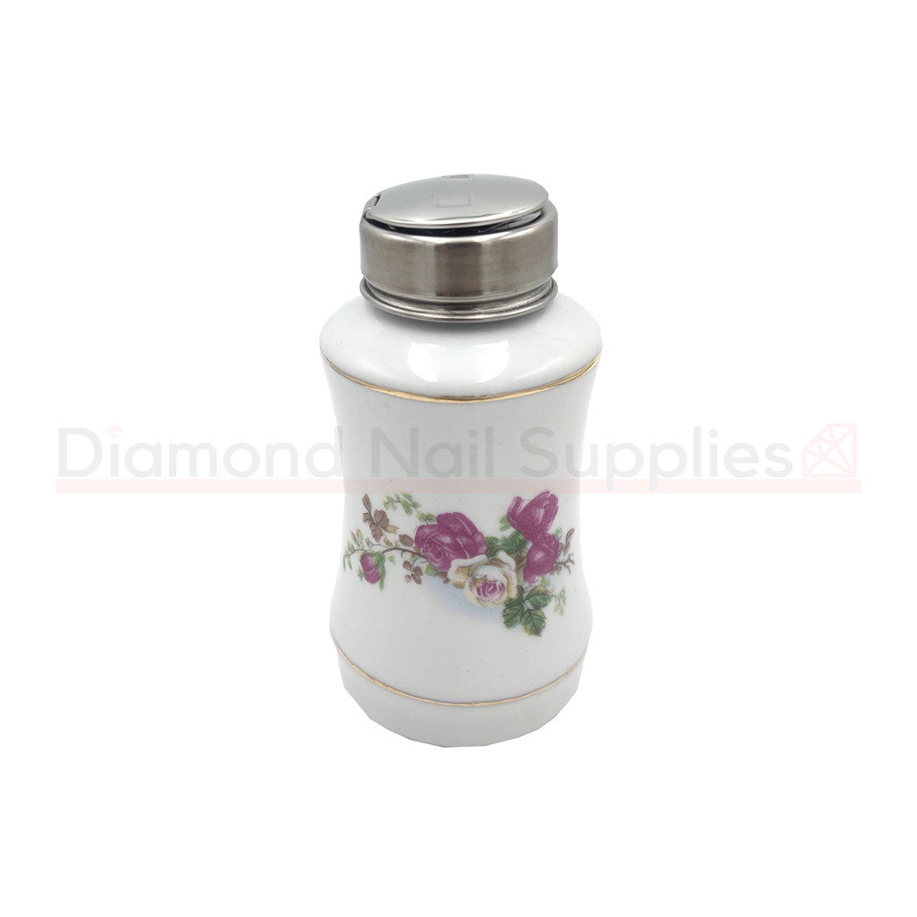 Porcelain Bottle with Liquid Pump 237ml 8oz Diamond Nail Supplies