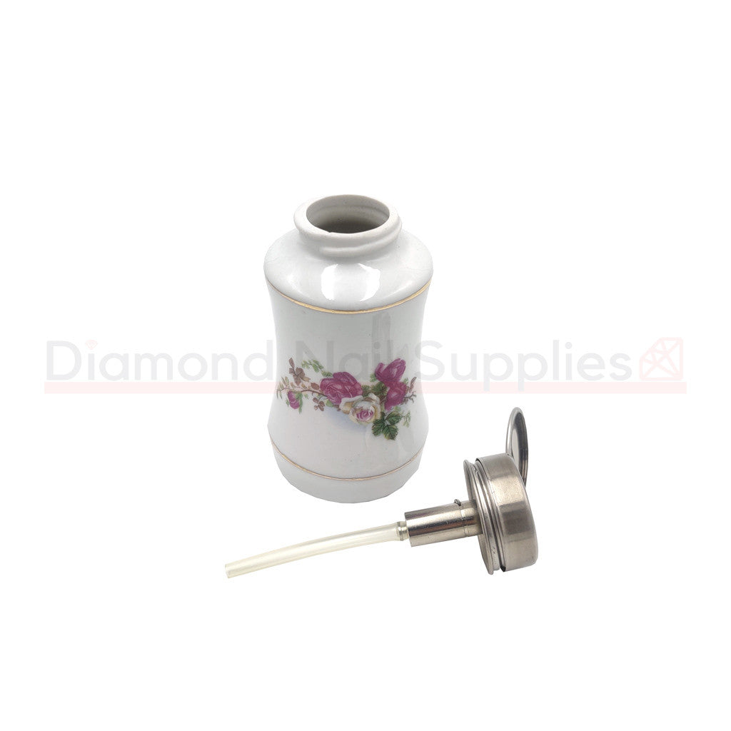 Porcelain Bottle with Liquid Pump 237ml 8oz Diamond Nail Supplies