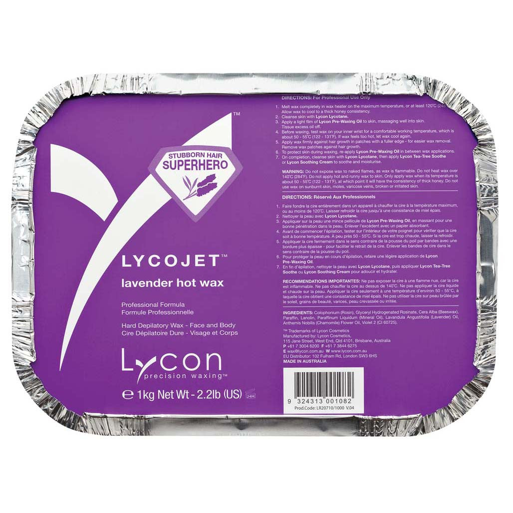 Lycojet Lavender Hot Wax 1kg Diamond Nail Supplies