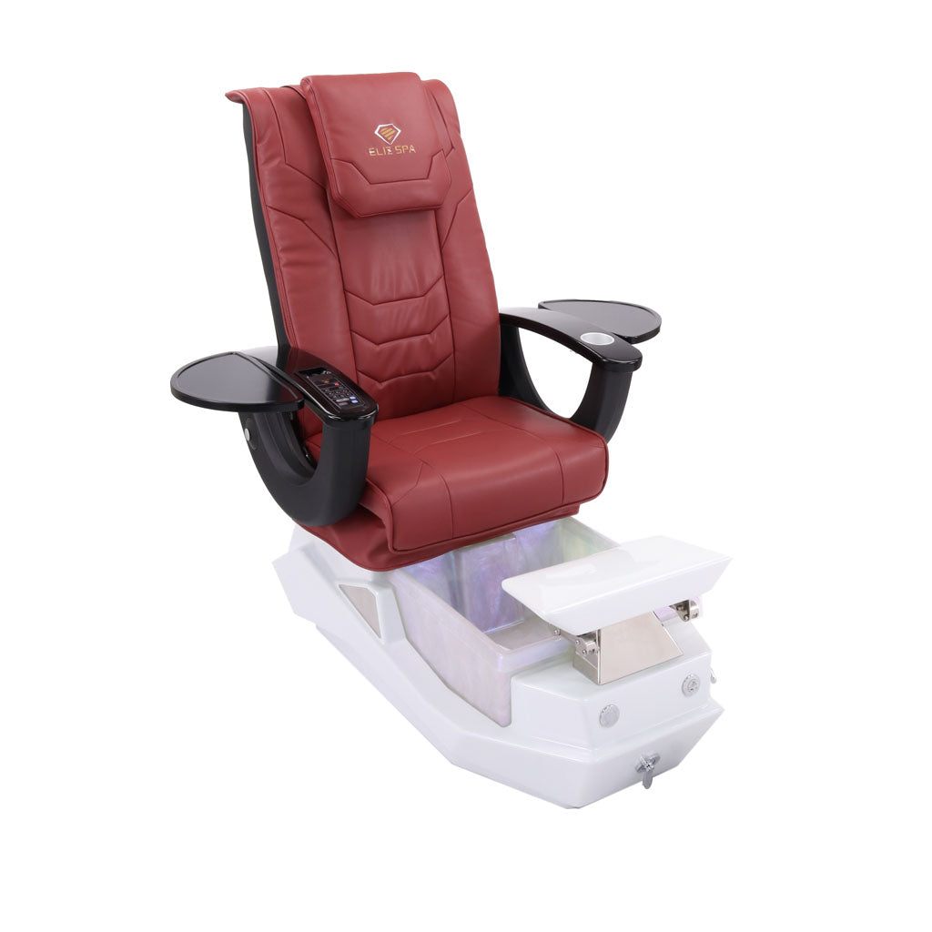Pedicure Spa Chair - Maximus Black | Burgundy | White Pedicure Chair
