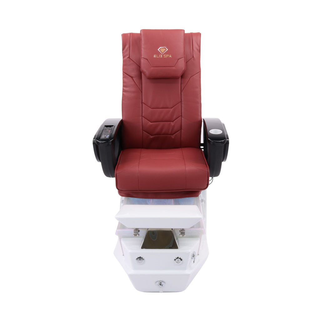 Pedicure Spa Chair - Maximus Black | Burgundy | White Pedicure Chair