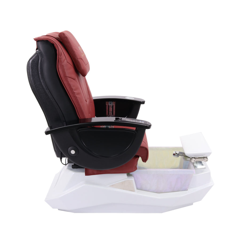 Pedicure Spa Chair - Maximus Black | Burgundy | White Pedicure Chair