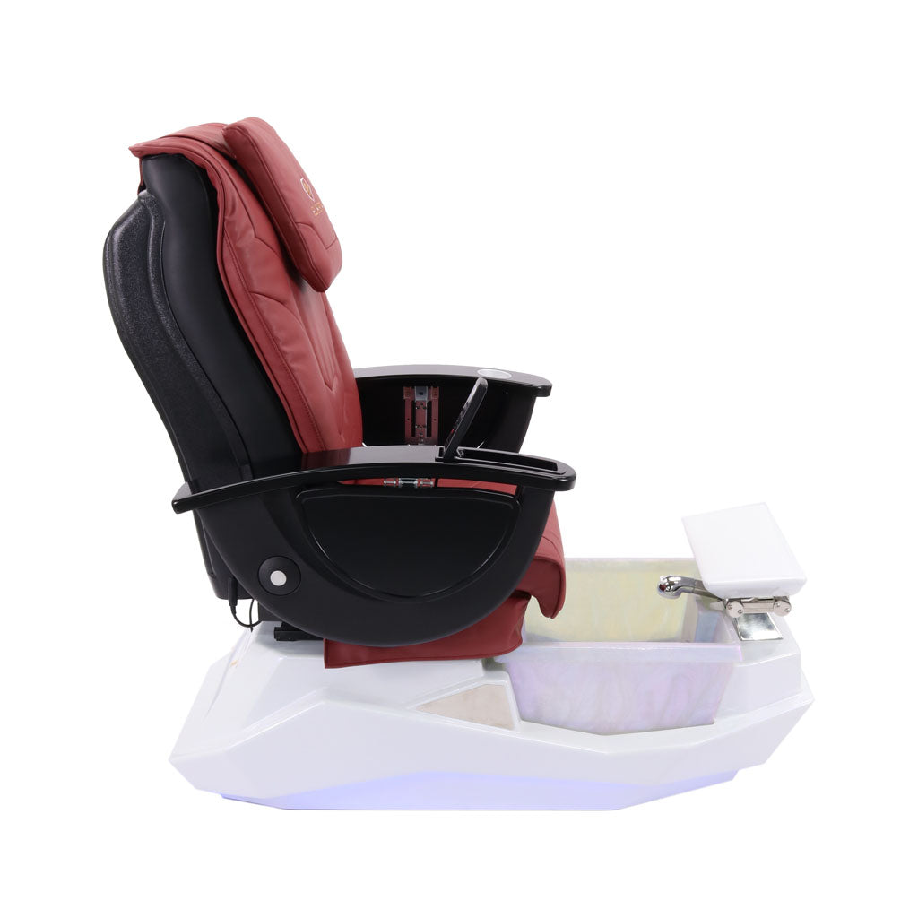 Pedicure Spa Chair - Maximus Black | Burgundy | White Pedicure Chair