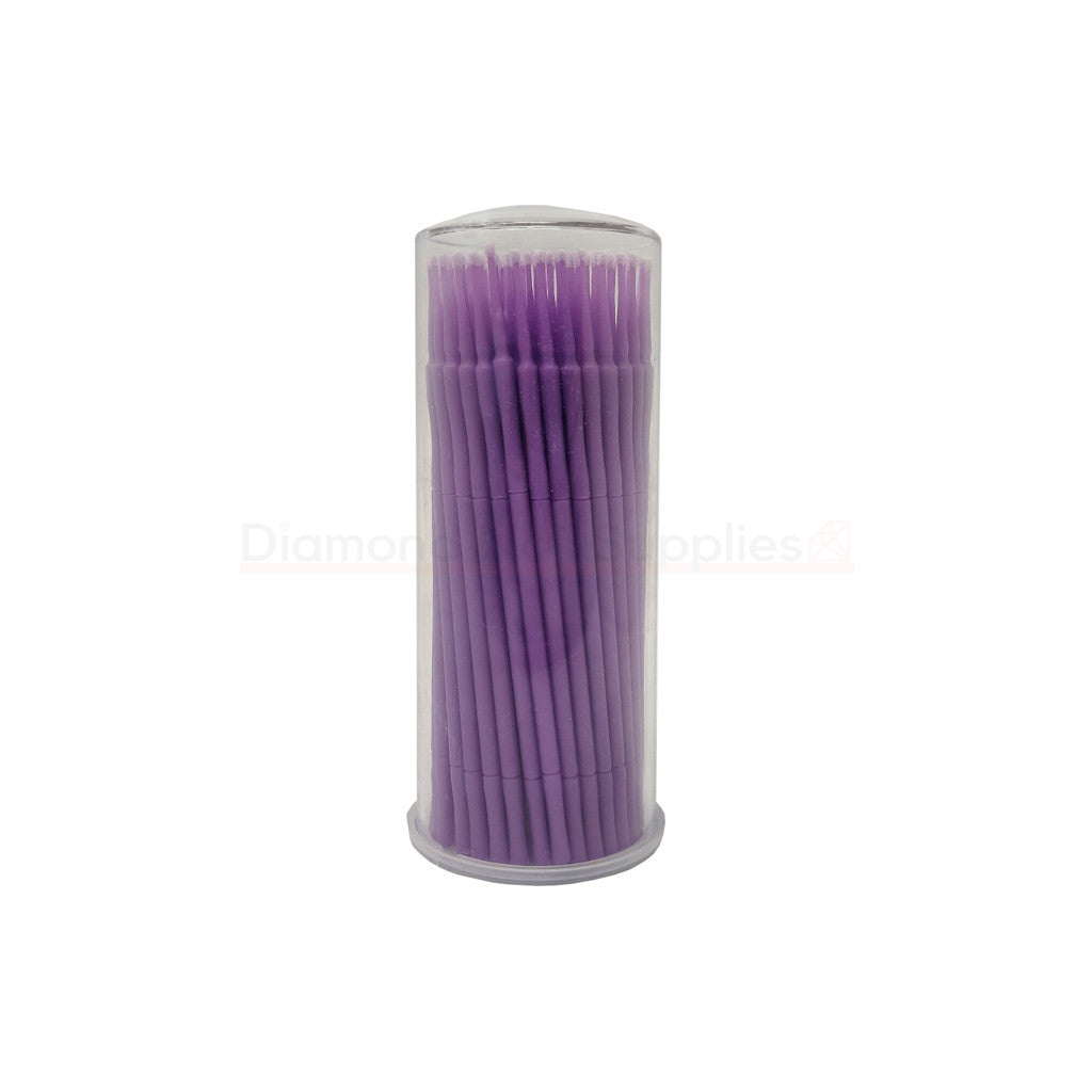 Micro Applicator Brush Purple 1.5mm Ultra Fine 100pc Diamond Nail Supplies