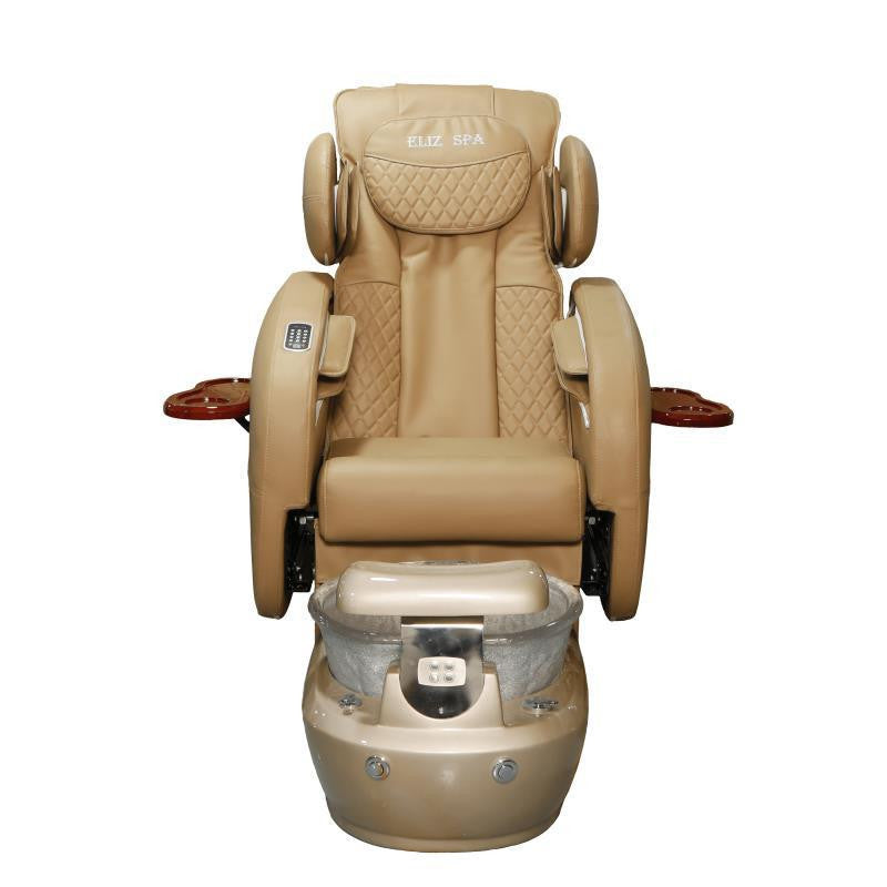 Pedicure Spa Chair - Deluxe (Beige | Beige | Gold)