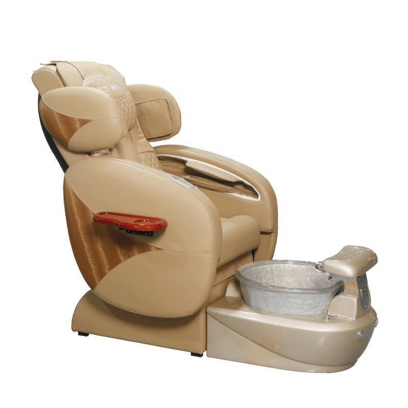 Pedicure Spa Chair - Deluxe (Beige | Beige | Gold)