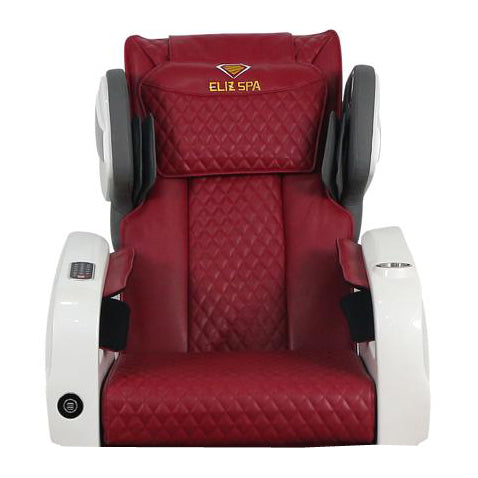 Pedicure Spa Chair - Titus White | Burgundy | White Pedicure Chair