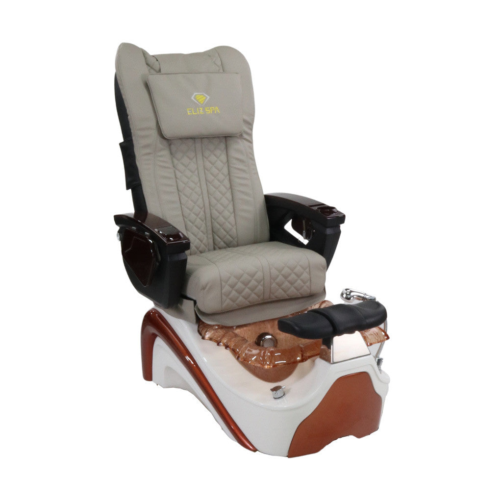 Pedicure Spa Chair - Bronze Wood | Light Grey | Bronze Pedicure Chair
