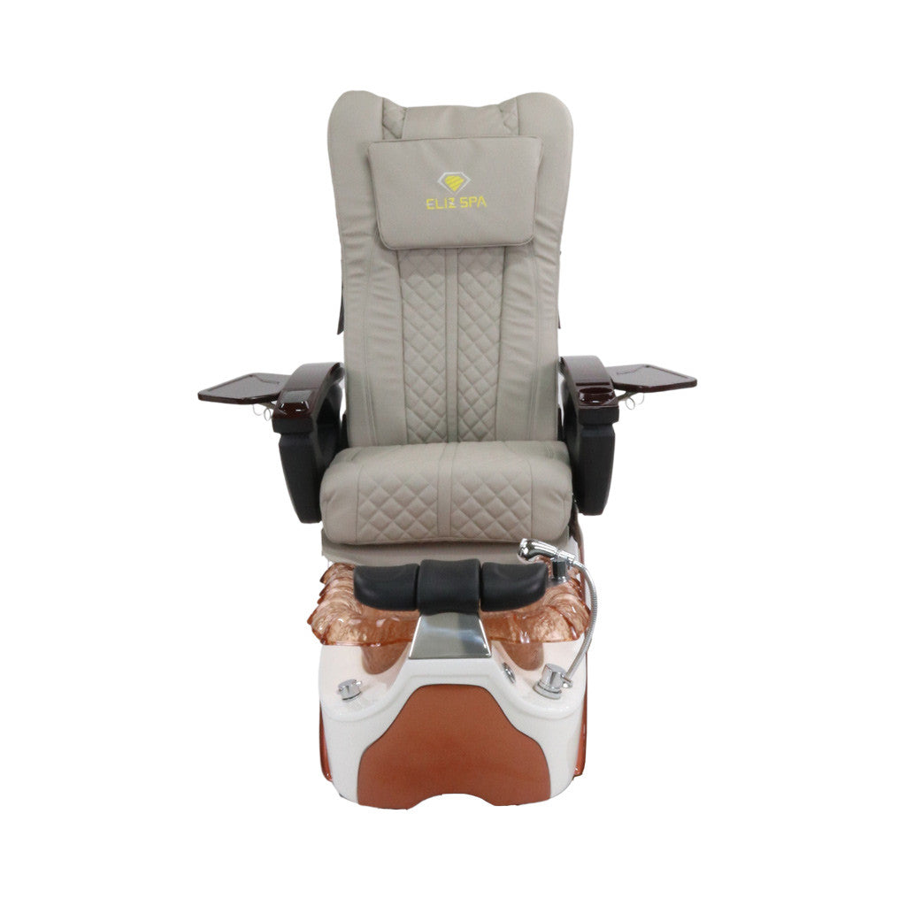 Pedicure Spa Chair - Bronze Wood | Light Grey | Bronze Pedicure Chair