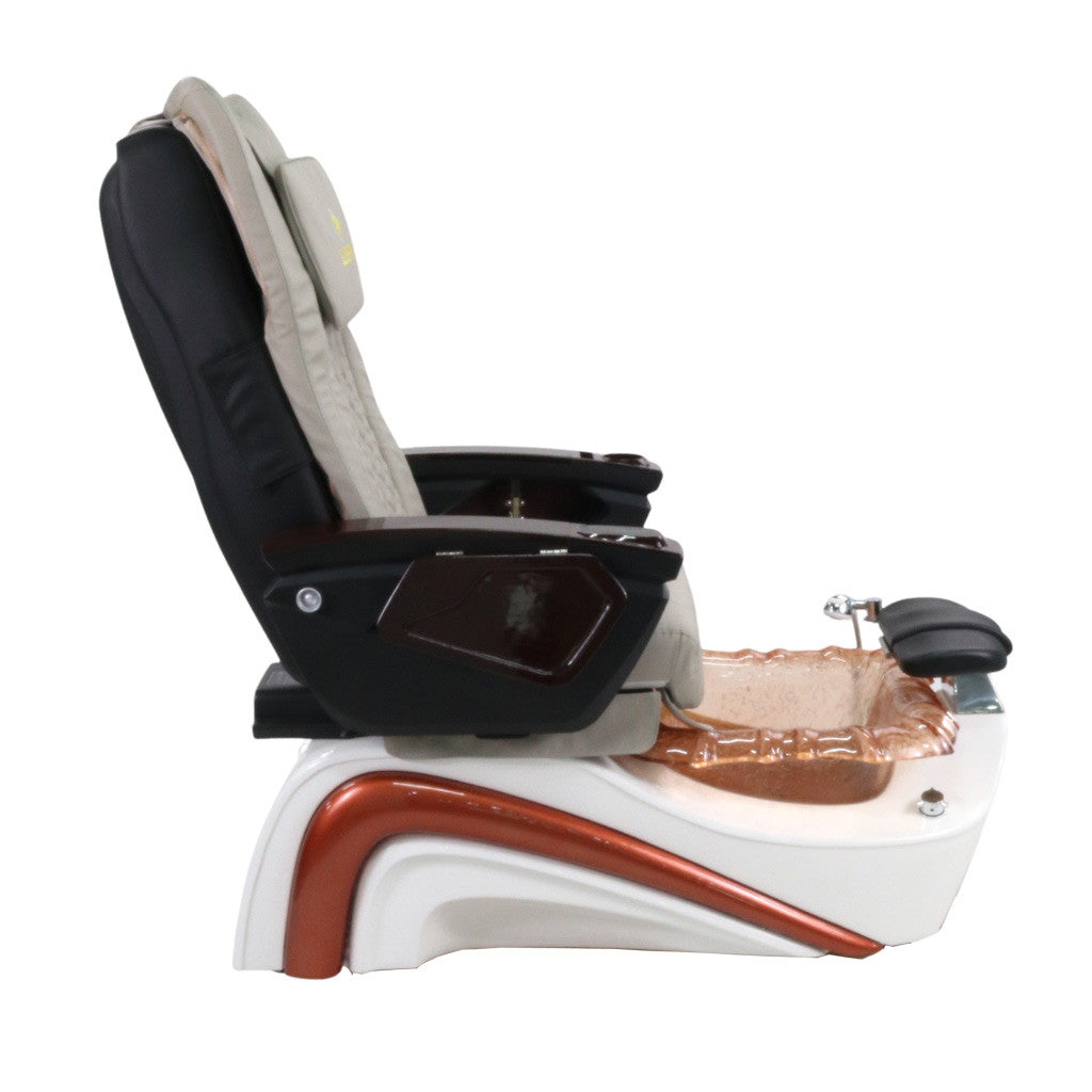 Pedicure Spa Chair - Bronze Wood | Light Grey | Bronze Pedicure Chair