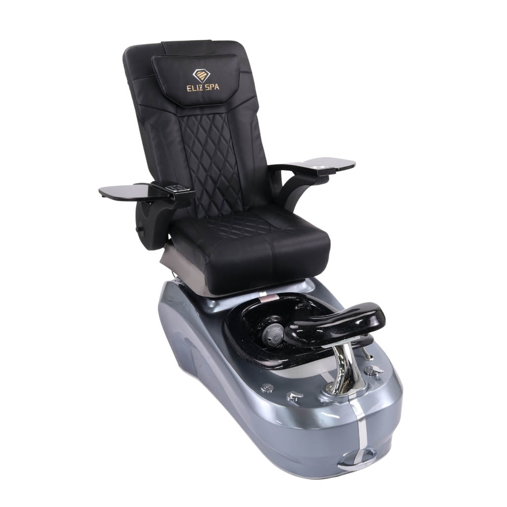 Pedicure Spa Chair - Luxo Black | Black | Blue Pedicure Chair