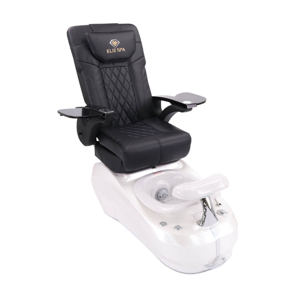 Pedicure Spa Chair - Luxo Black | Black | White Pedicure Chair
