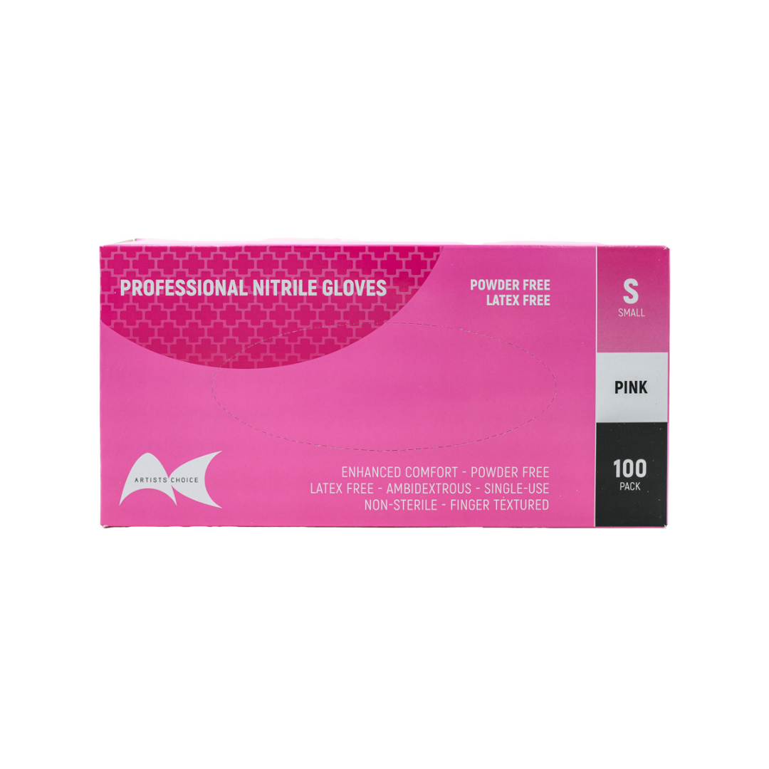 Nitrile Gloves - Powder Free Pink Small 100pc