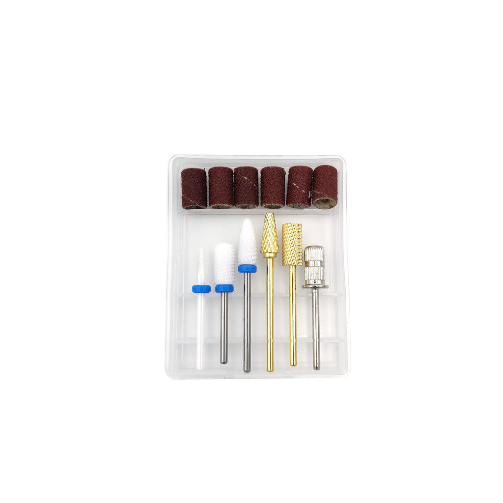 Gella Pro Drill Portable White + Premium Drill Bit Set Diamond Nail Supplies