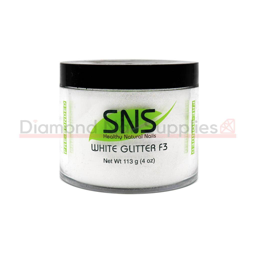 Dip Powder - French White Glitter F3 4oz Diamond Nail Supplies