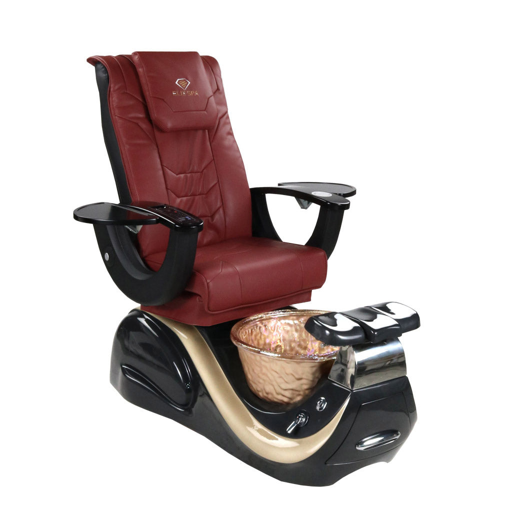 Pedicure Spa Chair - Divine Black | Burgundy | Black Pedicure Chair
