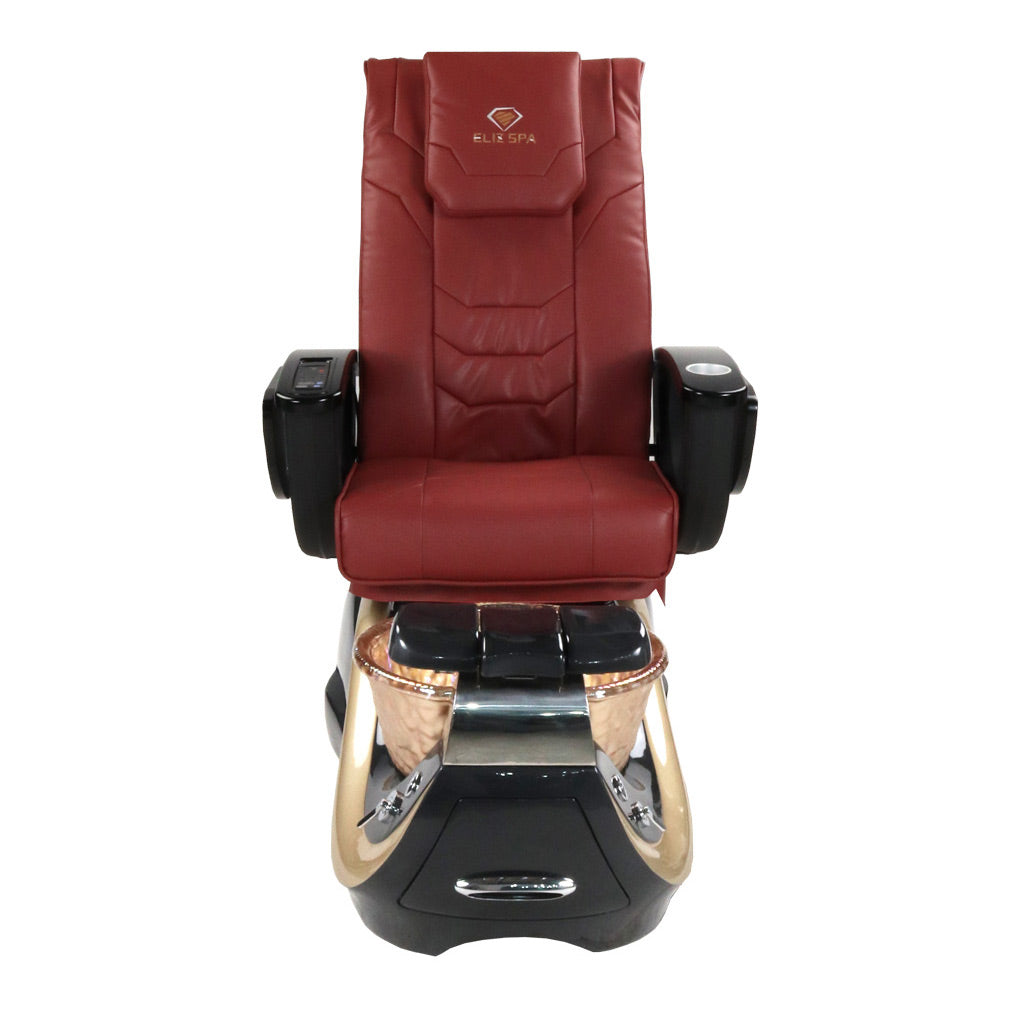 Pedicure Spa Chair - Divine Black | Burgundy | Black Pedicure Chair