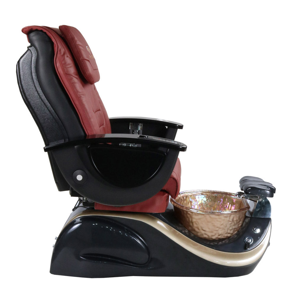Pedicure Spa Chair - Divine Black | Burgundy | Black Pedicure Chair