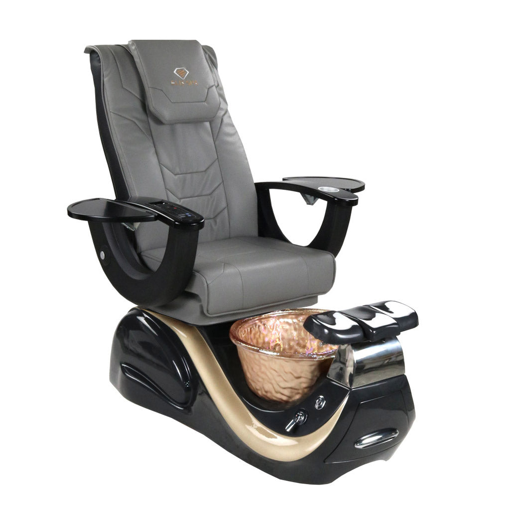 Pedicure Spa Chair - Divine Black | Grey | Black Pedicure Chair
