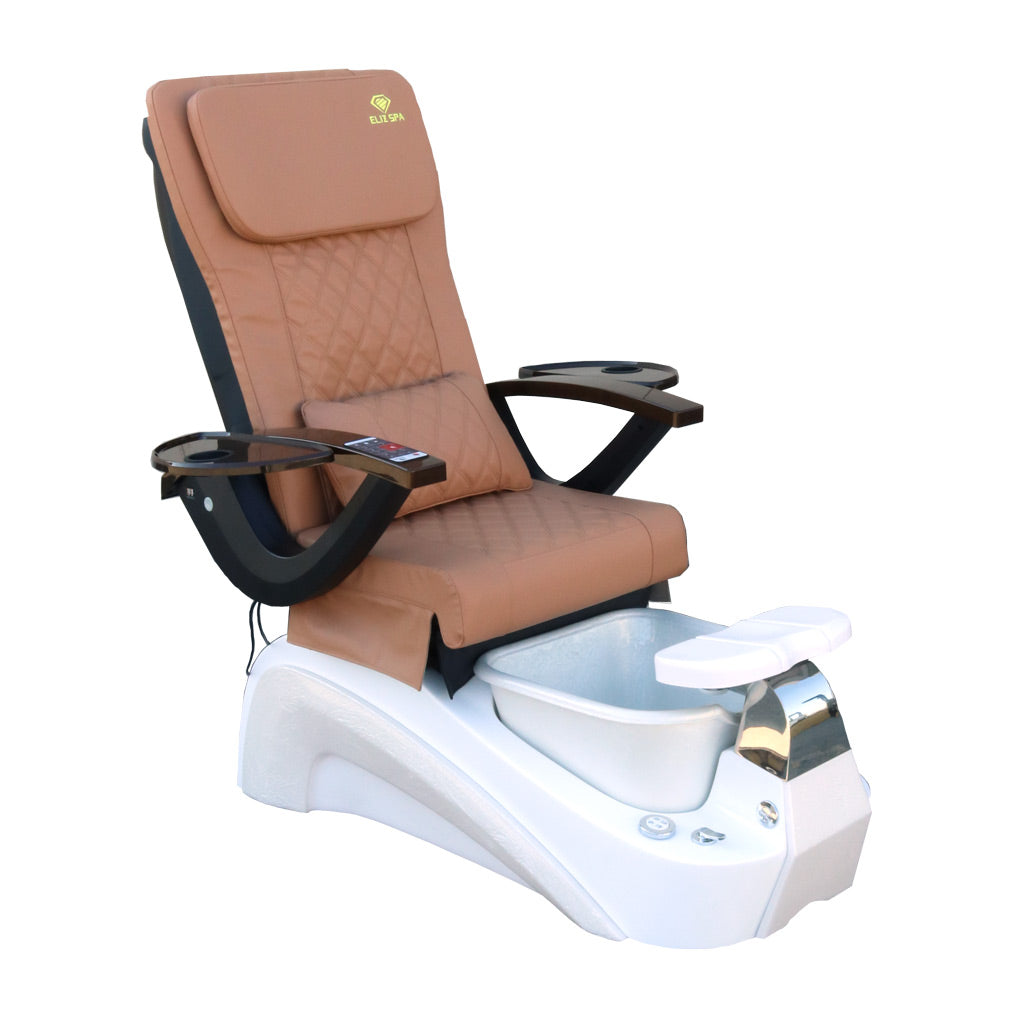 Pedicure Spa Chair - Tarex Wood | Cappuccino | White Pedicure Chair