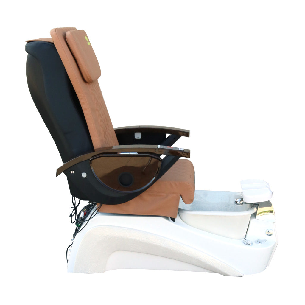 Pedicure Spa Chair - Tarex Wood | Cappuccino | White Pedicure Chair