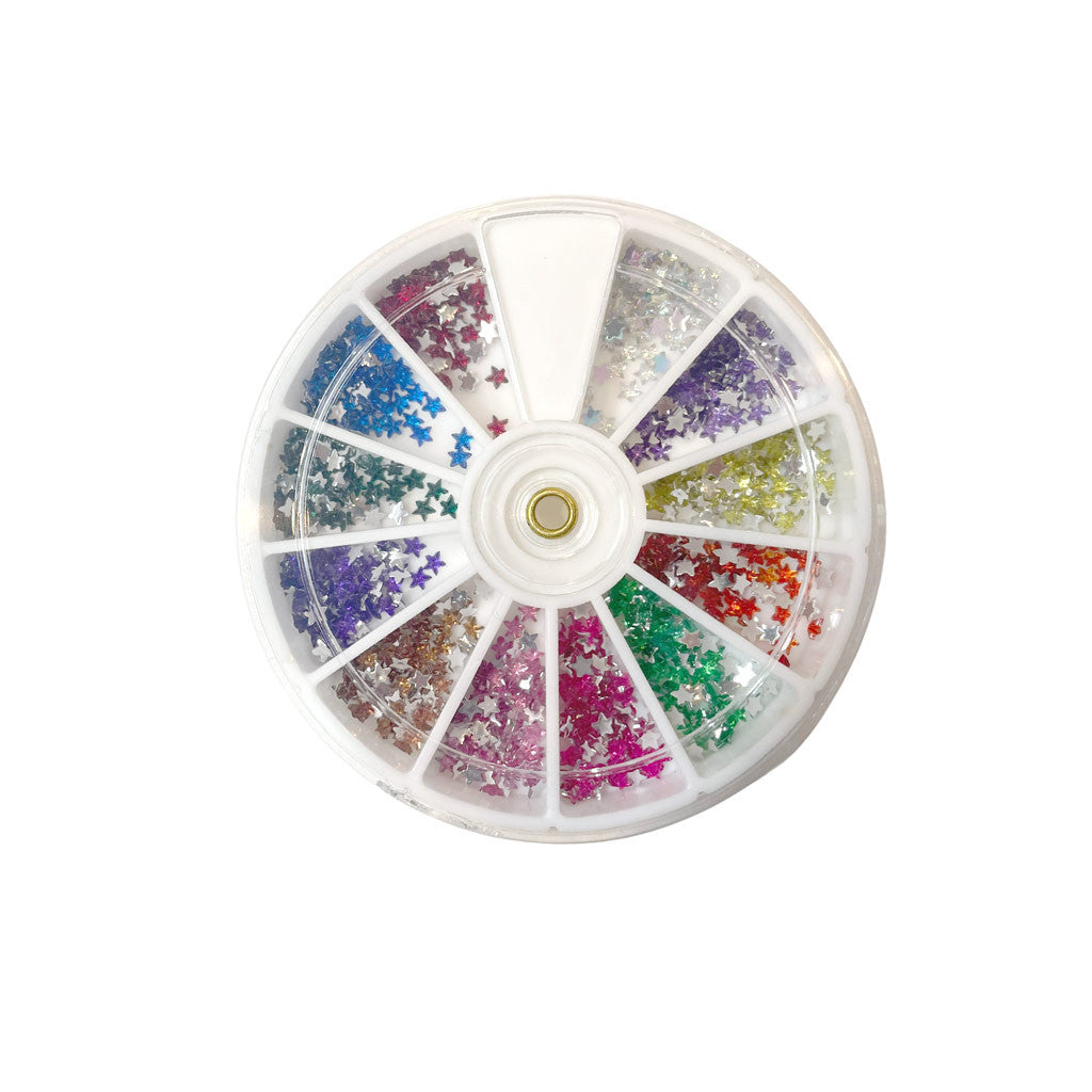 Large Spin Wheel Star Assorted Colours Diamond Nail Supplies