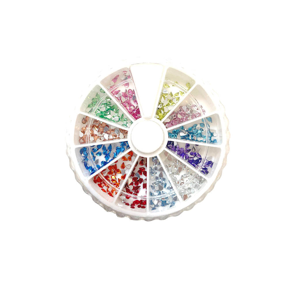 Small Spin Wheel Teardrops Assorted Diamond Nail Supplies