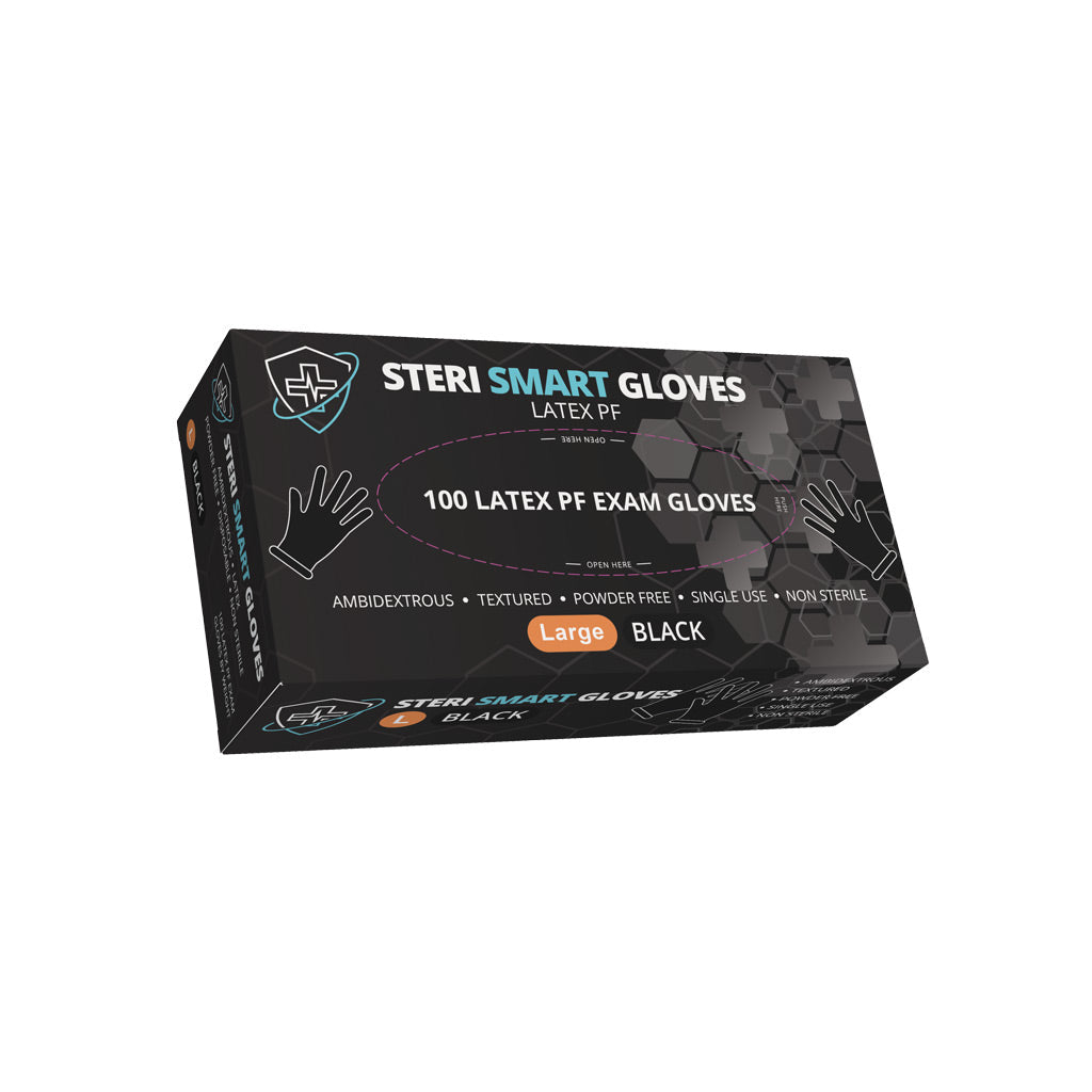 Latex Gloves - Powder Free Black 1000pc (Carton)