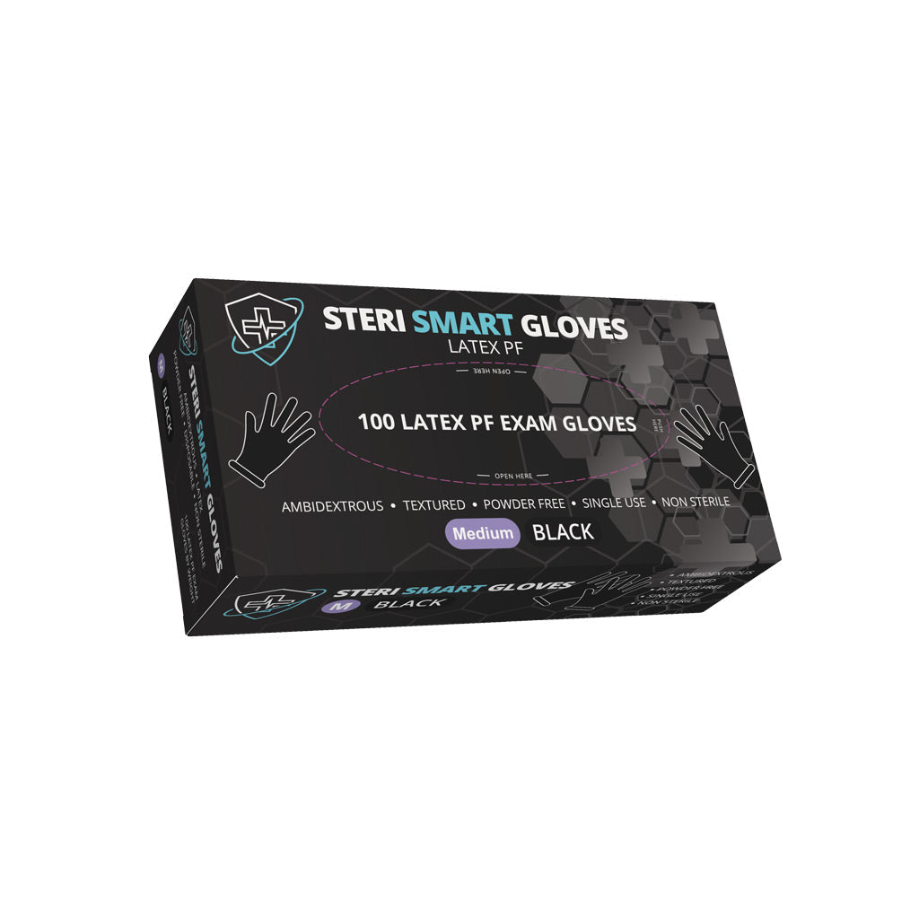 Latex Gloves - Powder Free Black 1000pc (Carton)