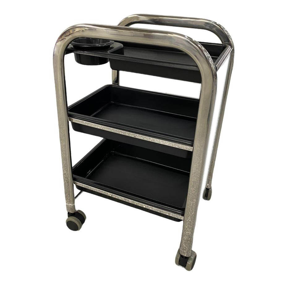 Pedicure Trolley Black 3 Tier Diamond Nail Supplies