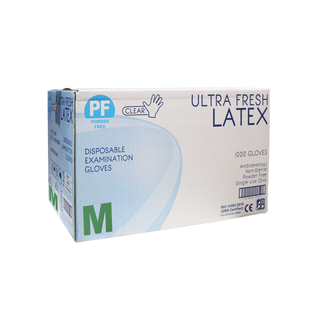 Latex Gloves Medium PF Carton 10 Boxes Diamond Nail Supplies